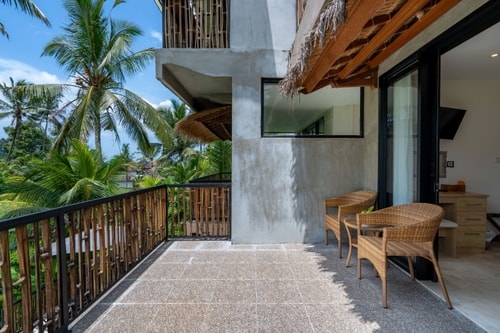 1BR Ubud Deluxe | Balcony Pool & Rice Fields View