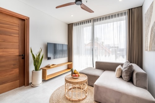 Beachside 2BR Canggu | Pool, Sauna & Rooftop Gym