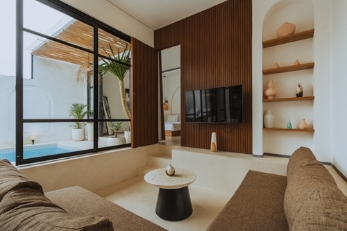 1BR Mediterranean Central Canggu Stay | Sleek Pool