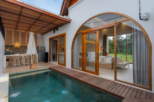 Modern 2BR Ubud Open Living Villa | Pool & Bathtub