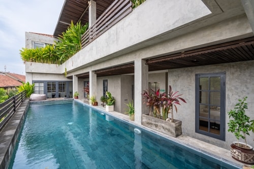 2BR Central Seminyak Suite | Pool with City View