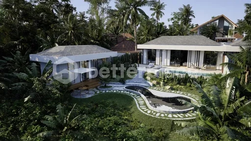 Peaceful Cliffside Villa with Elegant Riverfront and Rice Field Views in Ubud East