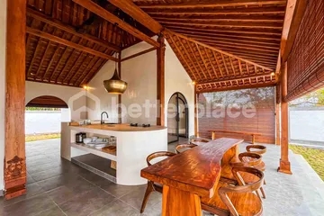 Yearly Rental 2-Bed Villa Offering Timeless Wooden Joglo Architecture, Open Living Concept, and Serene Tropical Ambience in South Bali