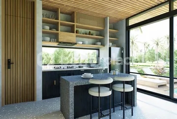 Seaside Serenity & Modern Comfort : Stylish Enclosed Living Villa with Tranquil Rice Field Views