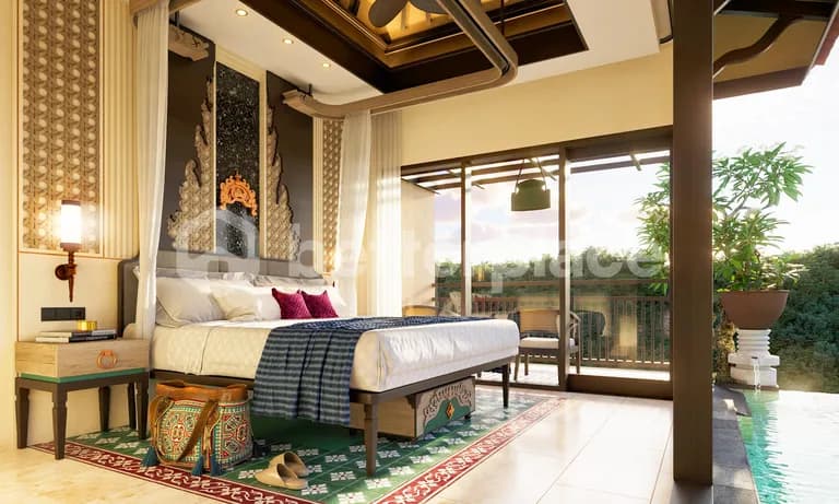 Bali Villas Investment: 1-Bedroom Hillside Retreat with River Views and Spa Access