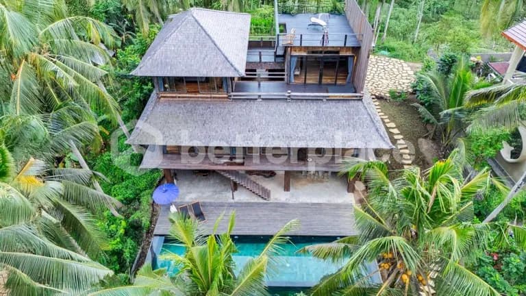Elevate Your Bali Lifestyle – Luxurious 4-Bed Villa , Minutes from Central Ubud, with Sunrise & Sunset Valley Views, 15-metre Saltwater Pool and Rooftop Terrace
