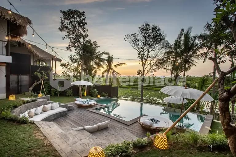 Spectacular Villa in Bali with Rice Field Views and Proximity to Amenities and Gym