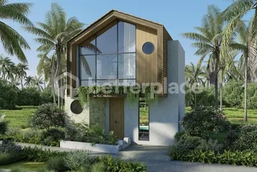 Seaside Serenity & Modern Comfort : Stylish Enclosed Living Villa with Tranquil Rice Field Views