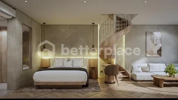 Bali Luxury Real Estate: Modern 1-Bedroom Apartment in Canggu for Sale – Enjoy Rooftop with Ocean Views, Tranquil Living, and Investment Potential