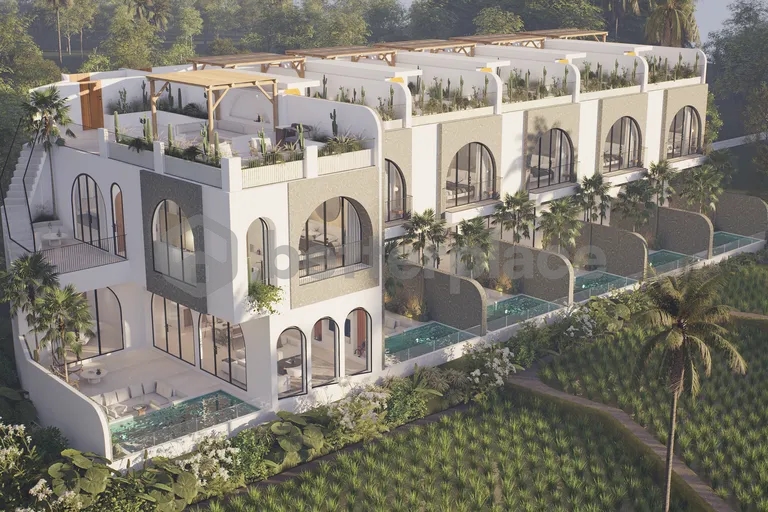 Charming Modern Tropical Villa with Rooftop Ricefield Views in Babakan – Canggu