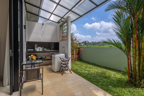 Ubud 1BR Suite | Kitchen & Serene Paddy Pool View