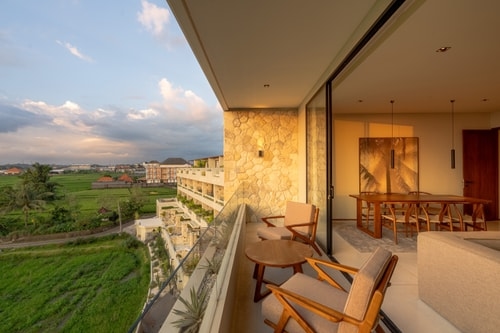 2BR Canggu Chic Suites | Rice Field Balcony & Pool
